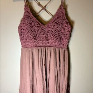 Aeropostale Mauve Crochet Dress